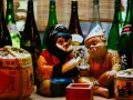 Figurki tanuki i starca z sake. Dowiedz się, jak pić sake, by poczuć japoński klimat.