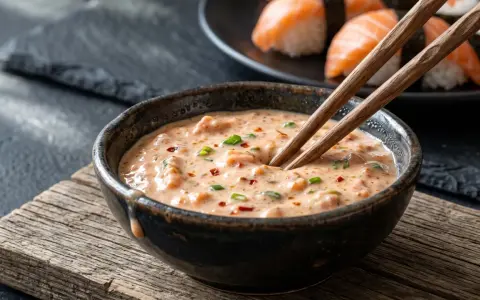 Pikantny sos spicy mayo, idealny do sushi. Prosty przepis na kremowy dodatek.