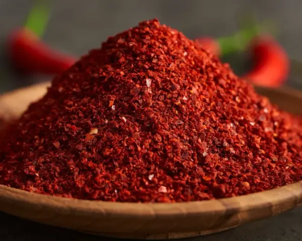 Gochugaru co to? To koreańska papryka chili w płatkach, dodająca ostrości i koloru potrawom.