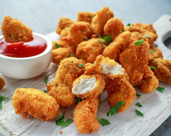 Chrupiące krewetki w panko, idealne do maczania w ketchupie. Pyszna przekąska na każdą okazję.